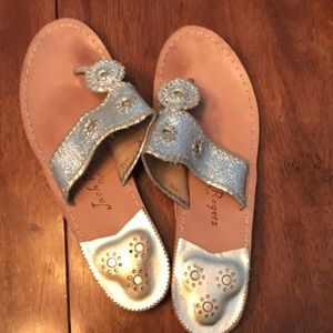 Silver Glitter Jack Rogers sandals